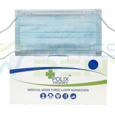 Маска захисна тришарова Polix PRO&MED БЛАКИТНА, 50шт.