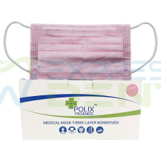 Маска захисна тришарова Polix PRO&MED РОЖЕВА, 50шт.